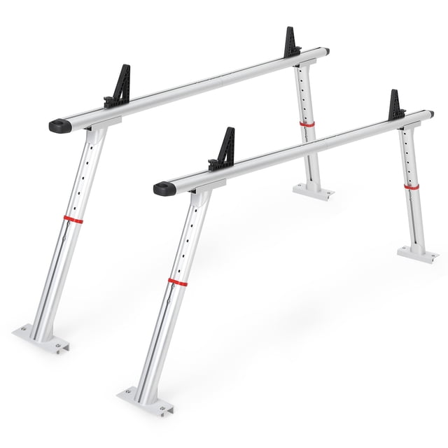 QinaQin Adjustable Truck Ladder Rack, Aluminum Pickup Bed Cargo System with 800 Lb Capacity for Kayaks, Timber, Ladders and Tools