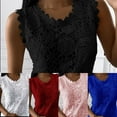 thumbnail image 4 of Summer O-neck Solid Casual Camisole Vest Tee Sleeveless Women's Tops T-shirt BLACK 2XL, 4 of 8