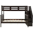 thumbnail image 3 of Harper & Bright Designs Twin Over Full Bunk Bed with Storage and Guard Rail for Bedroom, Espresso, 3 of 8