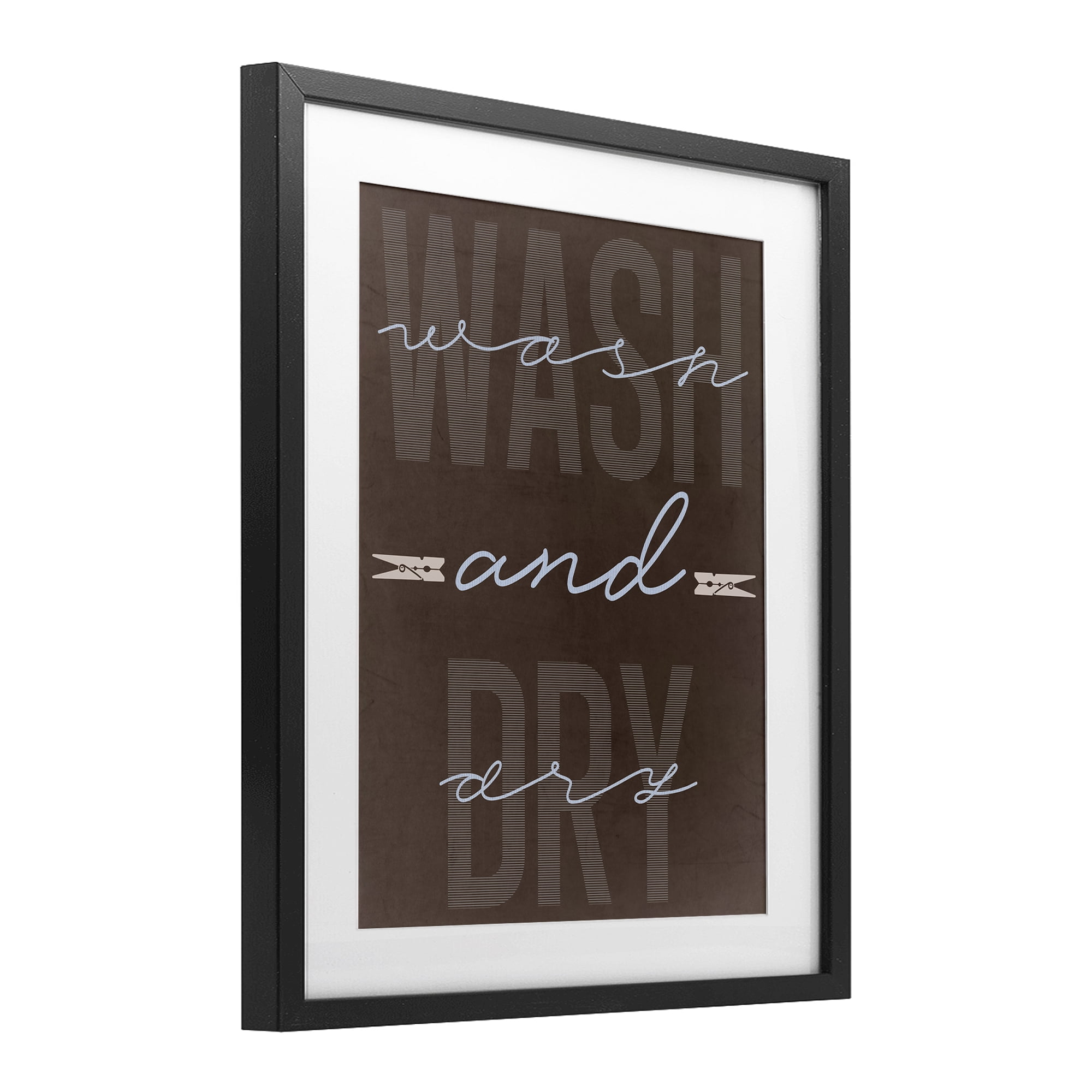 Wash And Dry Brown Black Framed Print Under Glass, design by Marcus Prime