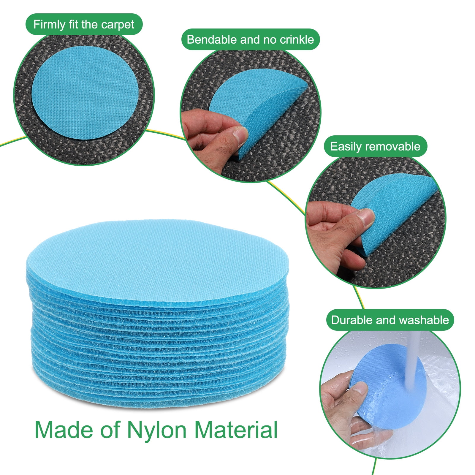 Unique Bargains Carpet Spot Markers Non-Slip Rubber Agility Markers Carpet Blue