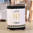thumbnail image 1 of Qianli Large capacity collapsible fabric laundry basket, can hold quilts, pillows, sheets, blankets and clothes ( pattern) [waterproof, foldable, dustproof], 1 of 5