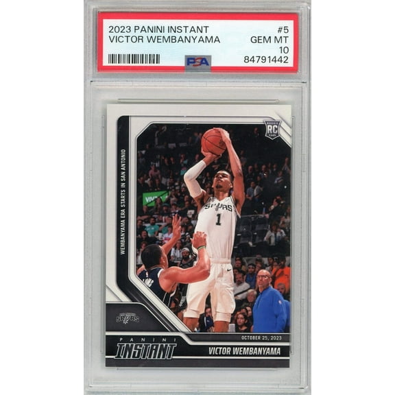 Graded 2023 Panini Instant Victor Wembanyama #5 Rookie RC Basketball Card PSA 10 Gem Mint