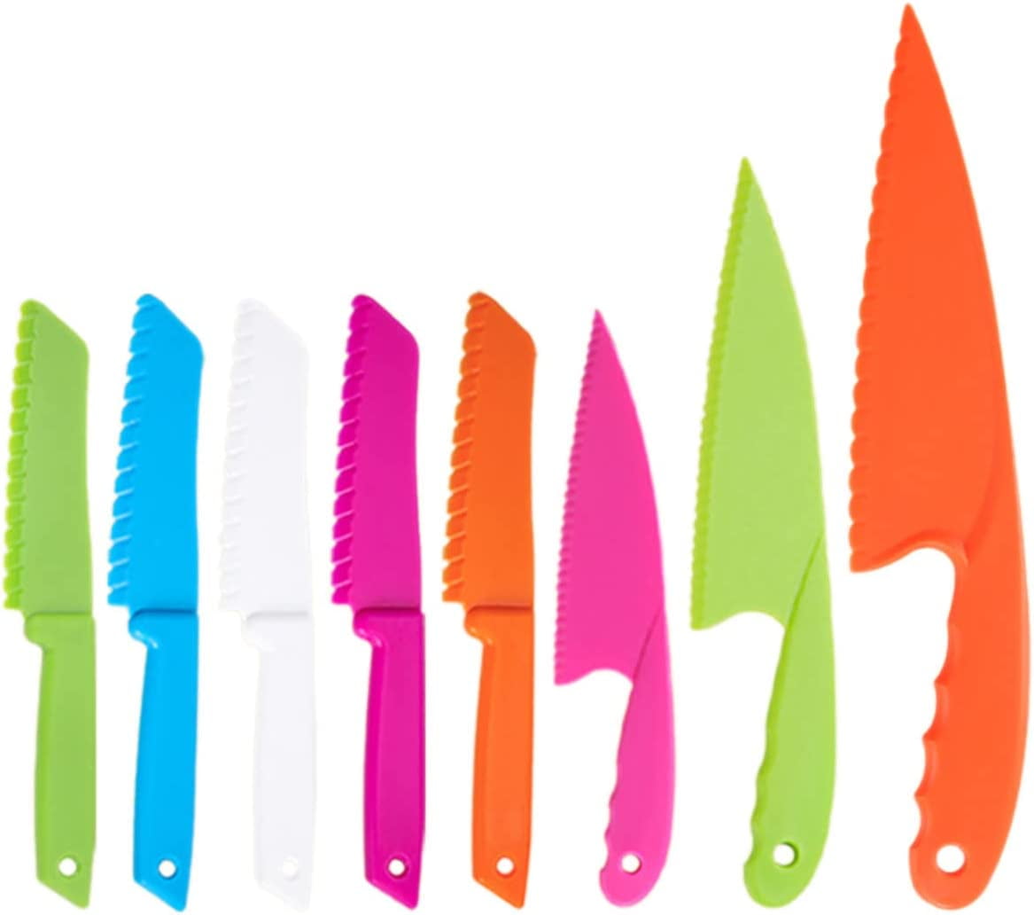 Kid Safe Cooking Knife Set 8Pcs Plastic Children Knives Kit Safe Multifunctional Toddler Safe