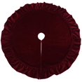 thumbnail image 1 of Falda para árbol de Navidad LEAFWHIS de terciopelo rojo de 122 cm. Falda con volantes para árboles de 1,8 a 2,3 metros. Cubierta de base estilo vintage. Falda suave para decorar el hogar y regalar., 1 of 1