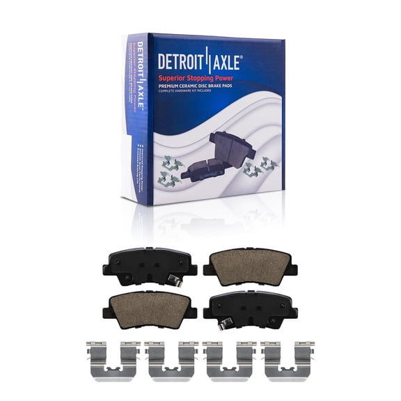 Detroit Axle - Rear Brake Pads for 2011-2016 Kia Optima 2011-2015 Hyundai Sonata 2012-2017 Azera, Ceramic Brake Pads Replacement