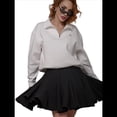 thumbnail image 2 of Falda Plisada para Mujer, Básica, Informal, de Cintura Alta, con Volantes, Acampanada, Minifalda. Negro XL, 2 of 9
