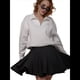 thumbnail image 2 of Falda Plisada para Mujer, Básica, Informal, de Cintura Alta, con Volantes, Acampanada, Minifalda. Negro M, 2 of 9