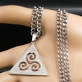 thumbnail image 5 of Celtic Triskele Triskelion Necklace for Women/Men 14K Yellow Gold Triquetra Witch Trinity Knot Jewelry, 5 of 7