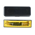 thumbnail image 1 of Harmonica 10 Hole 20 Tune C Key Professional Standard Mouth Organ with Case for Kid Beginner Gold, 1 of 4