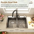 thumbnail image 2 of CASAINC Handmade All in.-One Topmount Stainless Steel 33 in. x 22 in. Double Bowl Kitchen Sink, 2 of 9
