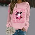thumbnail image 2 of KDFJPTH Sweatshirt for Women Trendy Stand Alone In October We Wear Witch Cancer Awareness Print Hoodie Color Tops, 2 of 5