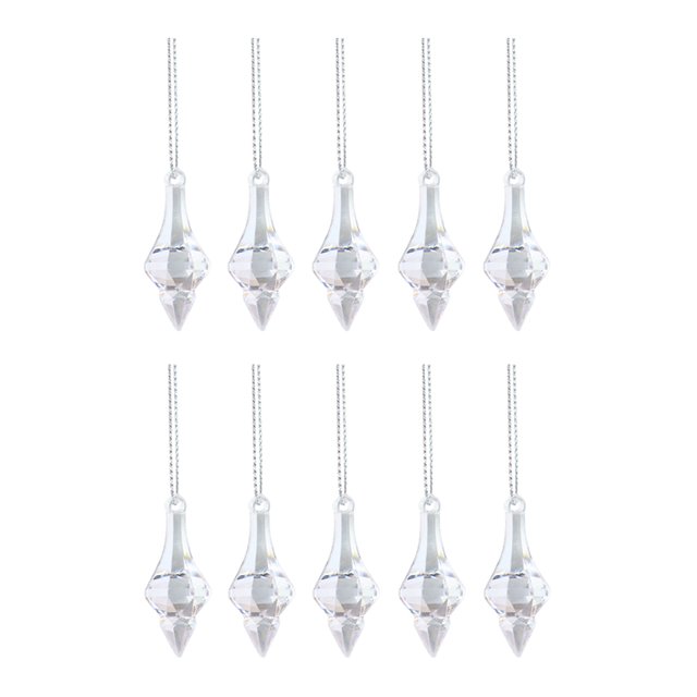 Colgante de copo de nieve de cristal acrílico, decoración de guirnalda, 10 Uds., para regalos del hogar (A 46MM)
