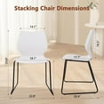 thumbnail image 2 of Stackable Waiting Room Chair, Stacking Office Chair with Ergonomic Lumbar Support and Metal Legs, Plastic Desk Chairs for Conference School Church Guest Reception Set of 4, White, 2 of 6