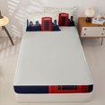 thumbnail image 4 of Manfei London City Silhouette Zipper Queen Comforter Set with Fitted Sheet and 2 Pillowcases,Red Telephone Booth Zipper Bedding Set,Beige,Light Gray Reversible,4pcs, 4 of 8