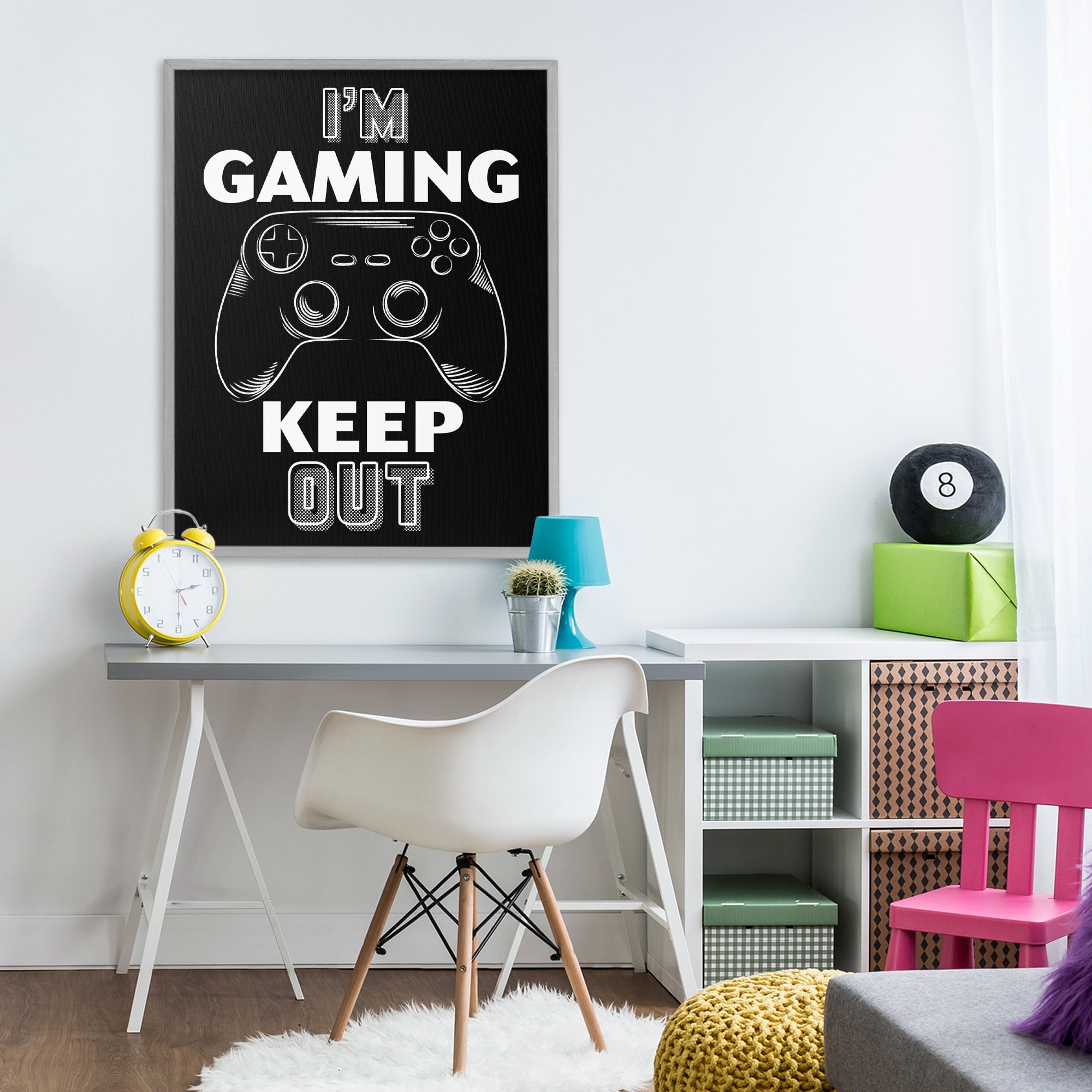 Stupell Industries I'm Gaming Keep Out Gray Framed Giclee Art, design by Marcus Prime