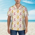 thumbnail image 4 of Goofa Yellow Pueple Rabbit Hawaiian Shirt for Men, Unisex Summer Beach Casual Short Sleeve Button Down Shirts,Aloha Tropical Floral print shirt-Small, 4 of 9