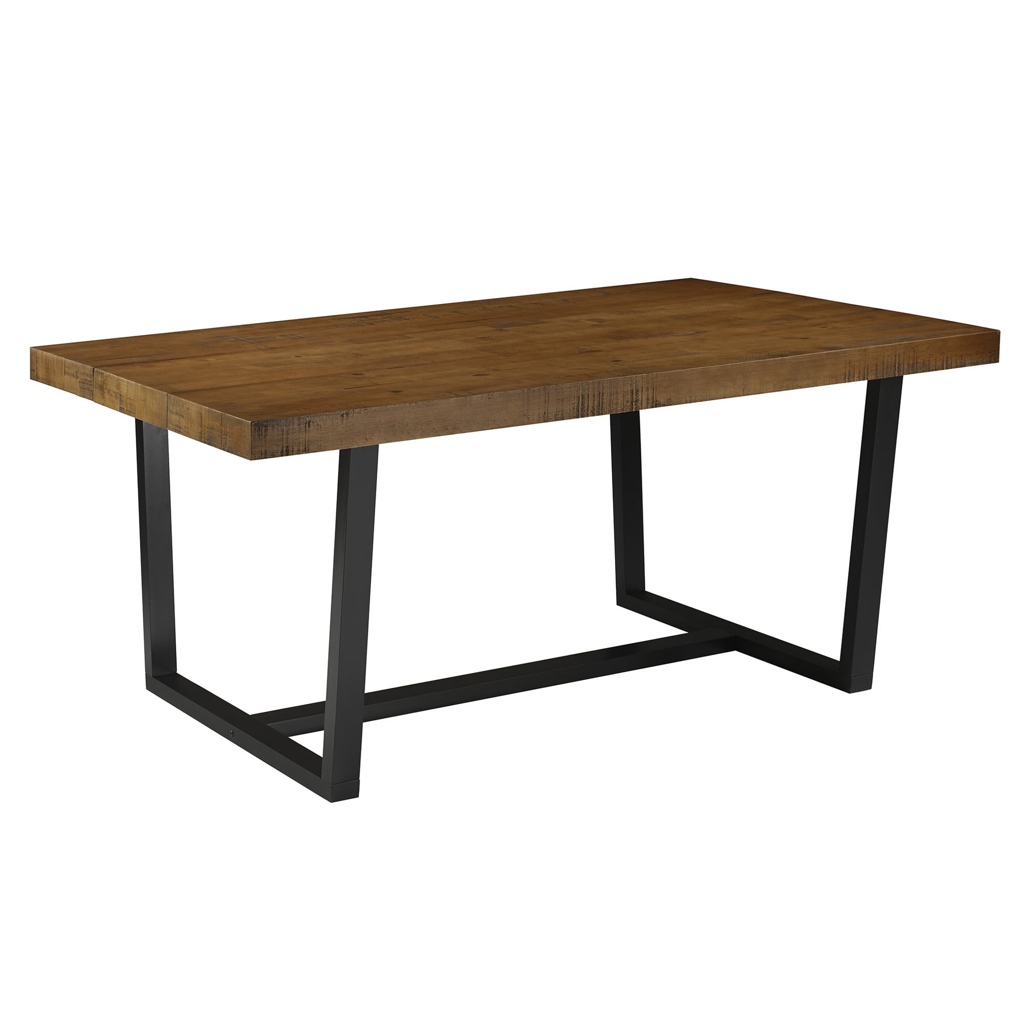 Walker Edison Modern Farmhouse Two-Tone Dining Table, Rustic Oak