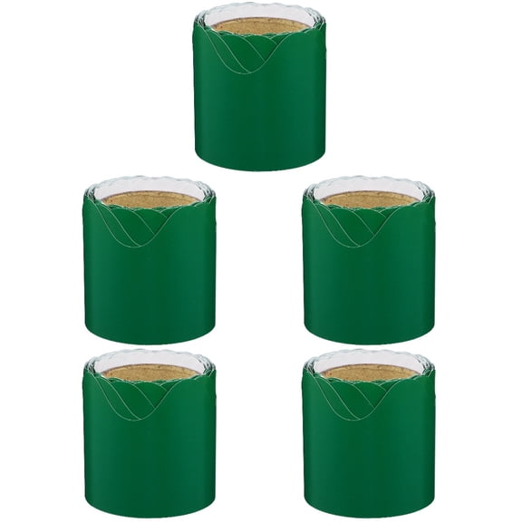 Masteelf 5pcs Green Scalloped Rolled Board Trim Decorate Bulletin Boards Walls Desks Windows Doors Lockers Schools Classrooms Offices 5m