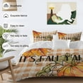 thumbnail image 3 of Fall Thanksgiving Bedding Duvet Cover Set Queen Size 4 Pieces Orange Pumpkin Fall Maple Leave Bedding Set with Zipper Closure, 1 Comforter Cover 90x92 Inches 1 Flat Sheet & 2 Pillow Cases, 3 of 7