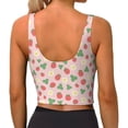 thumbnail image 3 of Lsque Strawberry And Flowers Printed Women'S Sports Bra, Compression, Moisture Wicking, High-Impact Sports Bra For Women,Supportive sports bra-XX-Large, 3 of 9