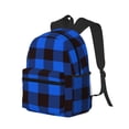 thumbnail image 6 of Wukai Buffalo Plaid Blue Black Versatile Backpack:Spacious,Organized,Comfortable,Ideal for Travel and Everyday Use with Multiple Pockets and Padded Straps, 6 of 8