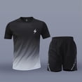 thumbnail image 2 of Men’s Active Quick Dry Crew Neck T Shirts | Athletic Running Gym Workout Short Sleeve Tee Set Big and Tall Size M-5XL Gray, 2 of 5