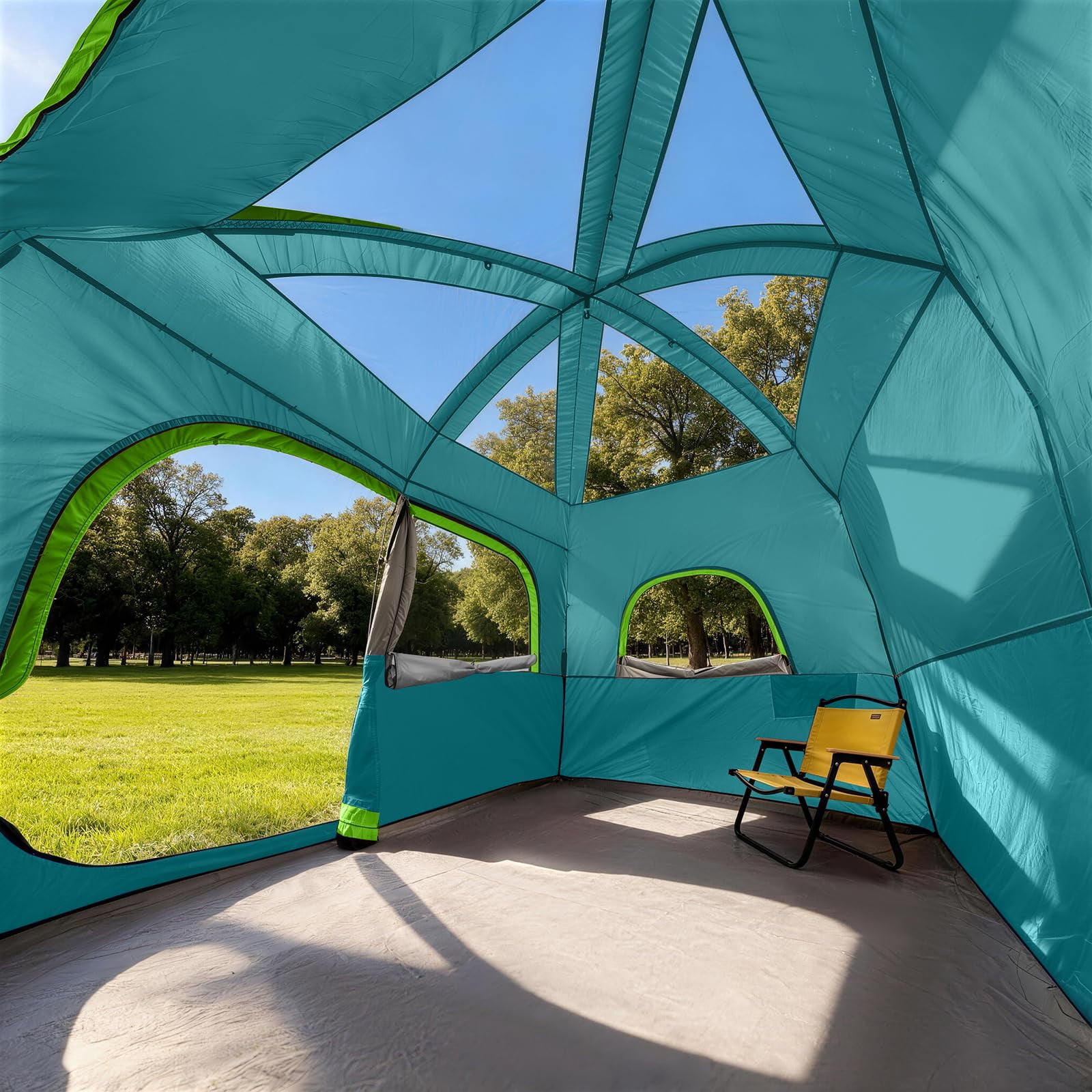 Upgraded 6/8 Person Camping Tents  Waterproof Windproof Family Tent With Larger Mesh Windows & Door Double Layer Easy Set Up All-season Dome Top Rainfly Carry Bag