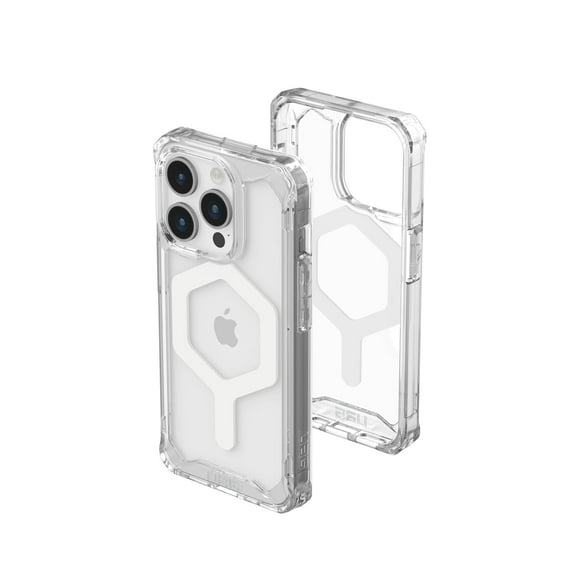UAG iPhone 15 Pro Case 6.1" Plyo Ice/White Built-in Magnet Compatible with MagSafe Charging Rugged Anti-Yellowing Transparent Dropproof Protective Cover