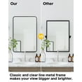 thumbnail image 3 of Bathroom Mirror for Wall, HD Eco-Friendly Bathroom Mirrors for Over Sink, Black Metal Framed Mirror, Large Rounded Rectangle Mirror for Living Room, Dining Room, Hangs Horizontally or Vertically, 3 of 8