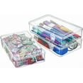 thumbnail image 2 of 12 Pack Clear Plastic Storage Containers with Lids, 8 x 5 x 1.75 Inch Empty Hinged Boxes, Stackable Organizer Boxes for Home, Office, Craft Supplies, 2 of 8