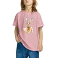 thumbnail image 4 of Jinhomg Casual Cotton Tops for Kids Cute Bunny Rabbit Graphic Shirts Lightweight Comfy Short Sleeve Crew Neck Tees Boys Girls Holiday Gift Pink 4 Years, 4 of 9
