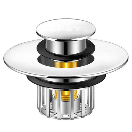 Copper Tub Drain Plug with Hair Catcher,2-In-1 -Up Tub Plug,Anti-Clogging Filter Basket for Drain Sink Drain A,1 x Copper tub drain plug,As Shown