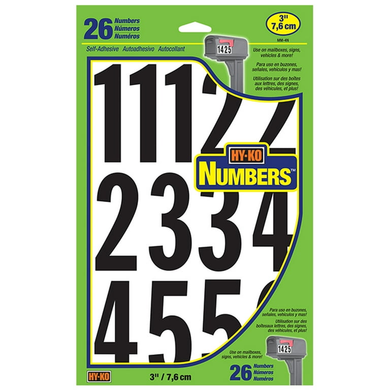White Adhesive Vinyl Letter and Number Stickers, Suitable for Indoor and  Outdoor Use. 