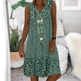 thumbnail image 3 of Summer New Hot-Selling V-Neck Small Floral Print Sleeveless Women's Dress, 3 of 7