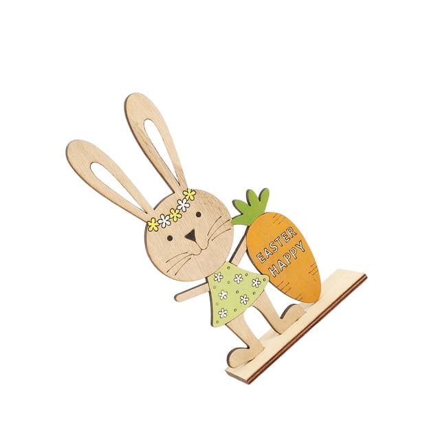 Injueey Adornos de conejo de Pascua, decoraciones de para fiestas en casa, regalos, suministros de escritorio de conejito, accesorios de Kits de decoración para fiestas Zanahoria