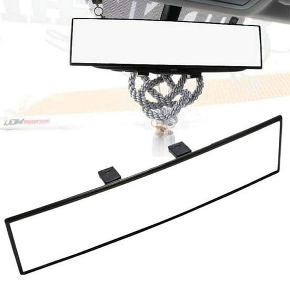Universal Fit JDM 300mm 12-Inch Wide Curve Clip On Rearview Mirror For Car SUV Van Truck, etc