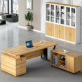 thumbnail image 4 of Wooden Organizer Study Table Computer Makeup Reception Vanity Office Desk Meeting Scrivanie Per Computer Modern Furniture My Lux Decor Round, 4 of 14