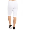 thumbnail image 2 of Women's Plus Size Solid Cotton Long Bermuda Bike Shorts, 2 of 4
