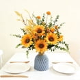 thumbnail image 4 of Fake Flowers in Vase, Peony Rose Silk Floral Arrangement, Artificial Flowers Bouquet with Leaves Faux, Table Centerpieces for Dining Room, Kitchen Decor, Coffee Table Decor, 4 of 4
