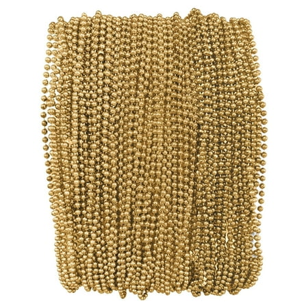 Mardi Gras Krewe Gold Mardi Gras Beads - 33 Inch 72 Necklaces