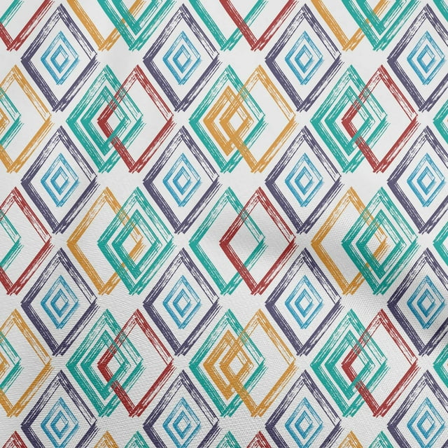 oneOone Velvet Sea Green Fabric Geometric Craft Projects Decor Fabric Printed By The Yard 58 Inch Wide