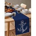 thumbnail image 6 of Ldtrchee Nautical Anchor Table Runner 72 Inches, Navy Blue Coastal Marine Minimalist Rope Bed Runner Dresser Scarves Tabletop for Indoor Outdoor Parties/Ceremony/Banquet, 18" x 72", 6 of 8