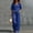 Blue plus size matching sets a1, variant on Cagogo Women Plus Size 2 Piece Set V Neck Short Sleeve Top Wide Leg Pants Casual Summer Boho Vacation Outfits Loose Matching Lounge Sets Tracksuits Travel Cruise Clothes, Khaki 2XL