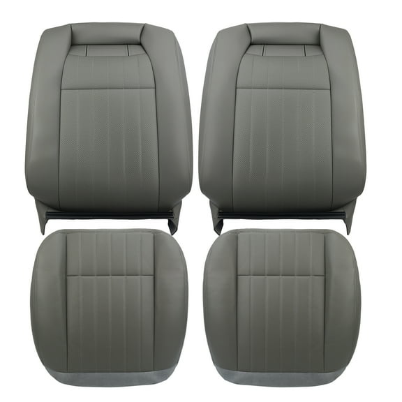 Molaner Driver and Passenger Bottom and Top Lean Back Perforated Leather Seat Covers Gray Compatible with Chevrolet Impala SS Sedan 1994-1996
