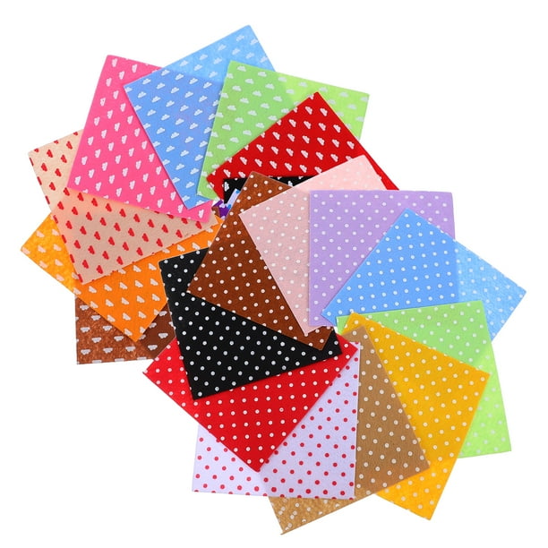PTOOTP 20 telas no tejidas con estampado de flores y puntos para manualidades de patchwork (estilo aleatorio)