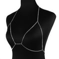 thumbnail image 4 of Fiudx Cadena de Sujetador con Diamantes de Imitación de Moda, Cadena Corporal de Bikini Sexy, Joyería para Mujer, 4 of 5