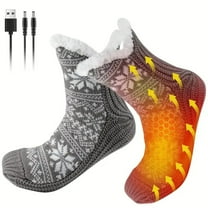 Indoor Heating Socks Cozy Home Warmer Soft Thermal Floor Slippers Adjustable Temperature Control For Winter Comfort And All Day Warmth
