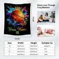 thumbnail image 6 of Personalized Basketball Blanket for Girls, Custom Basketball Gifts for Boys Adults Sport Lovers, Kids Throw Blankets for Team Player Bed Living Room Home Decor (Colorful, 60x80 Inch), 6 of 6