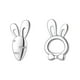 thumbnail image 1 of Y versátiles pendientes pendientes asimétricos de plata con forma de conejo y rábano, 1 of 8